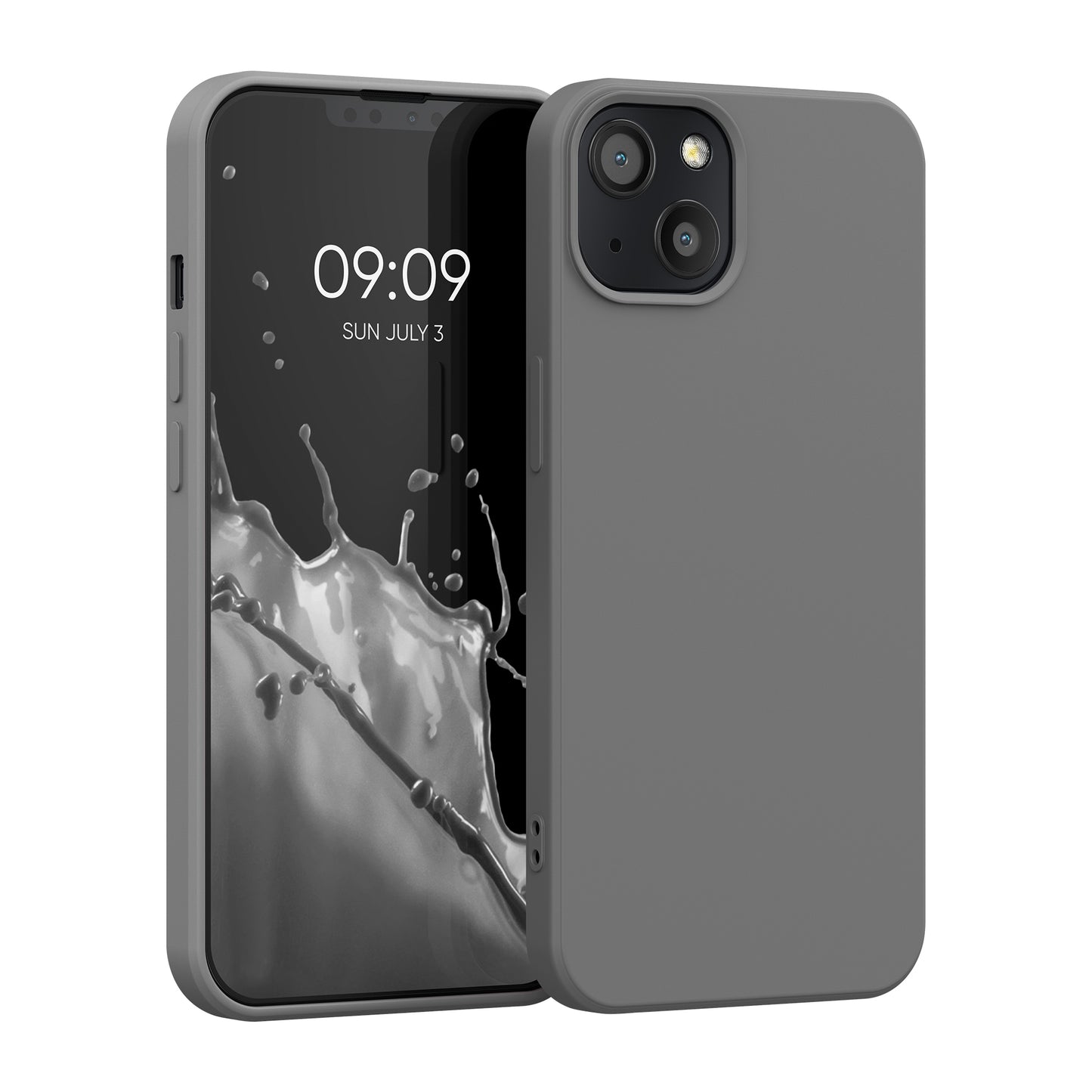 kwmobile Case Compatible with Apple iPhone 13 - Rubberized Silicone Phone Case - Protective Cover for Wireless Charging - Case