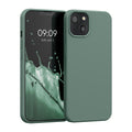 kwmobile Case Compatible with Apple iPhone 13 - Rubberized Silicone Phone Case - Protective Cover for Wireless Charging - Case