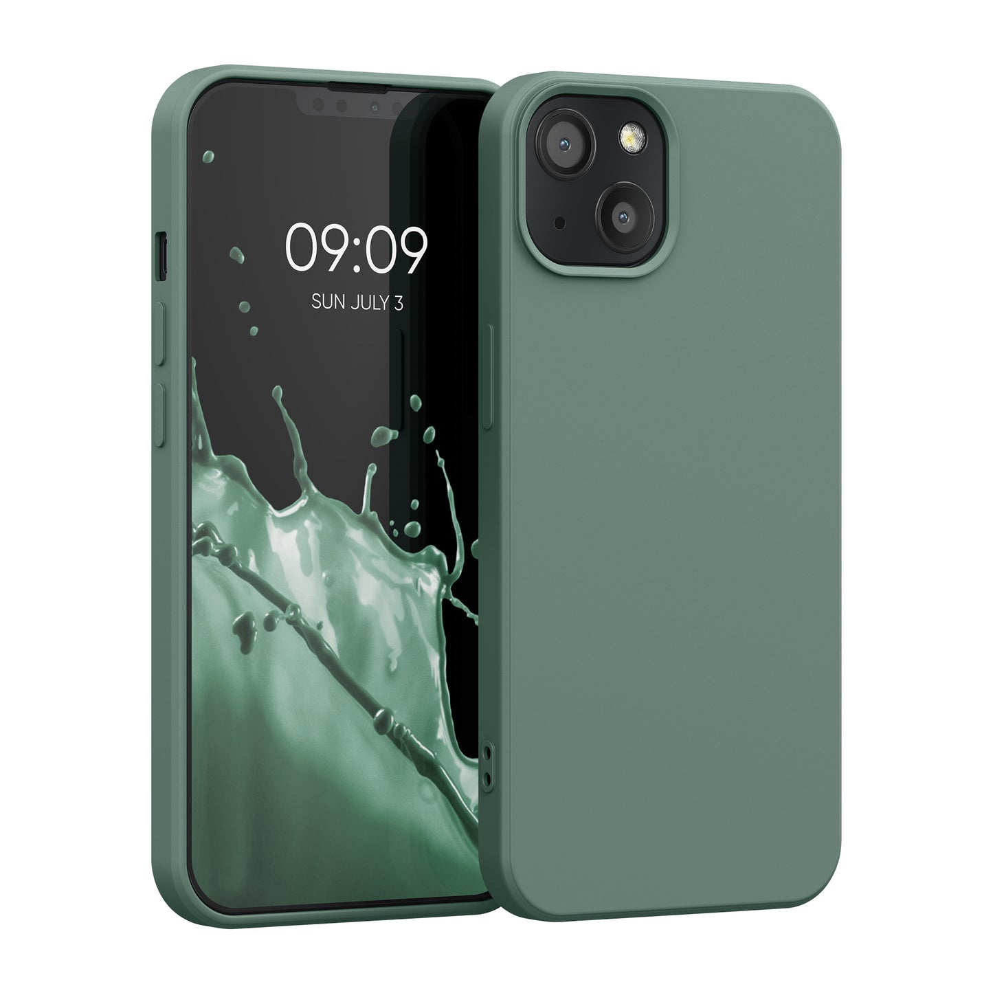 kwmobile Case Compatible with Apple iPhone 13 - Rubberized Silicone Phone Case - Protective Cover for Wireless Charging - Case