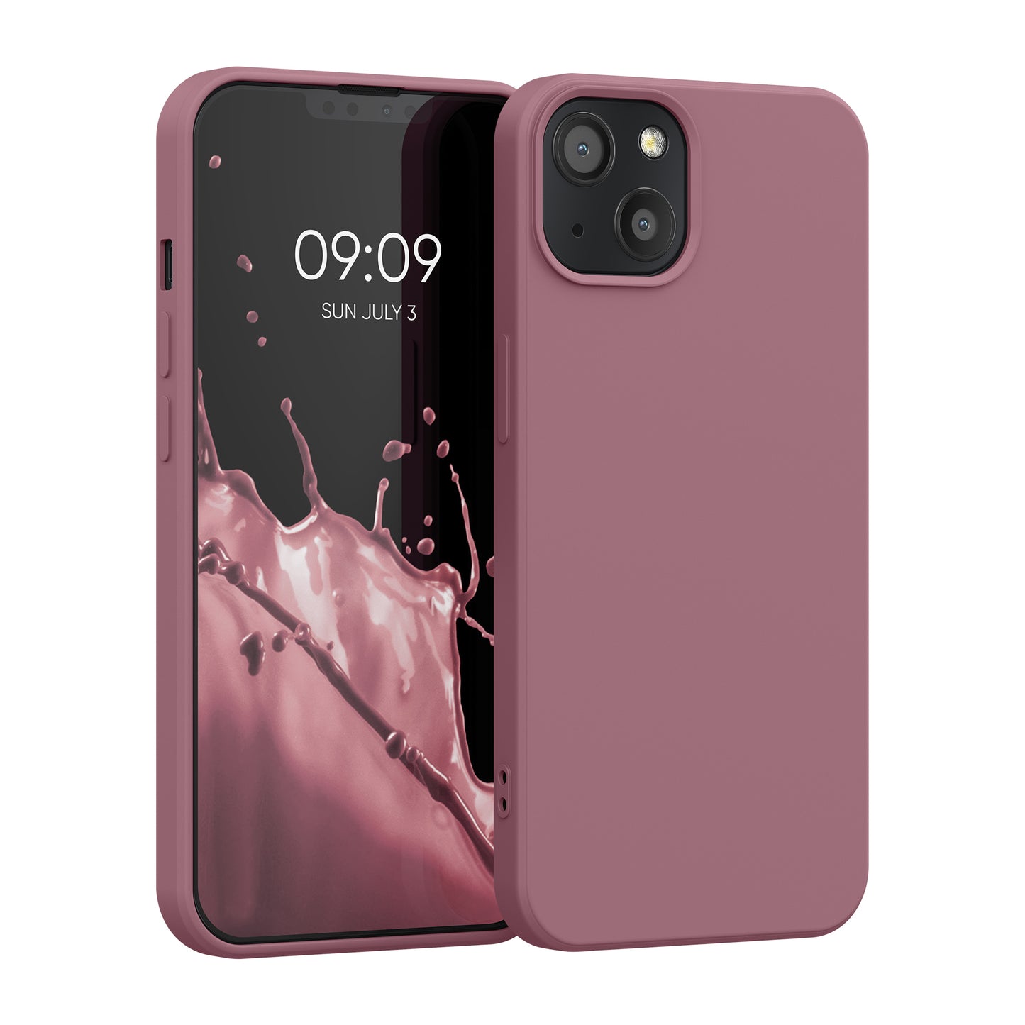 kwmobile Case Compatible with Apple iPhone 13 - Rubberized Silicone Phone Case - Protective Cover for Wireless Charging - Case