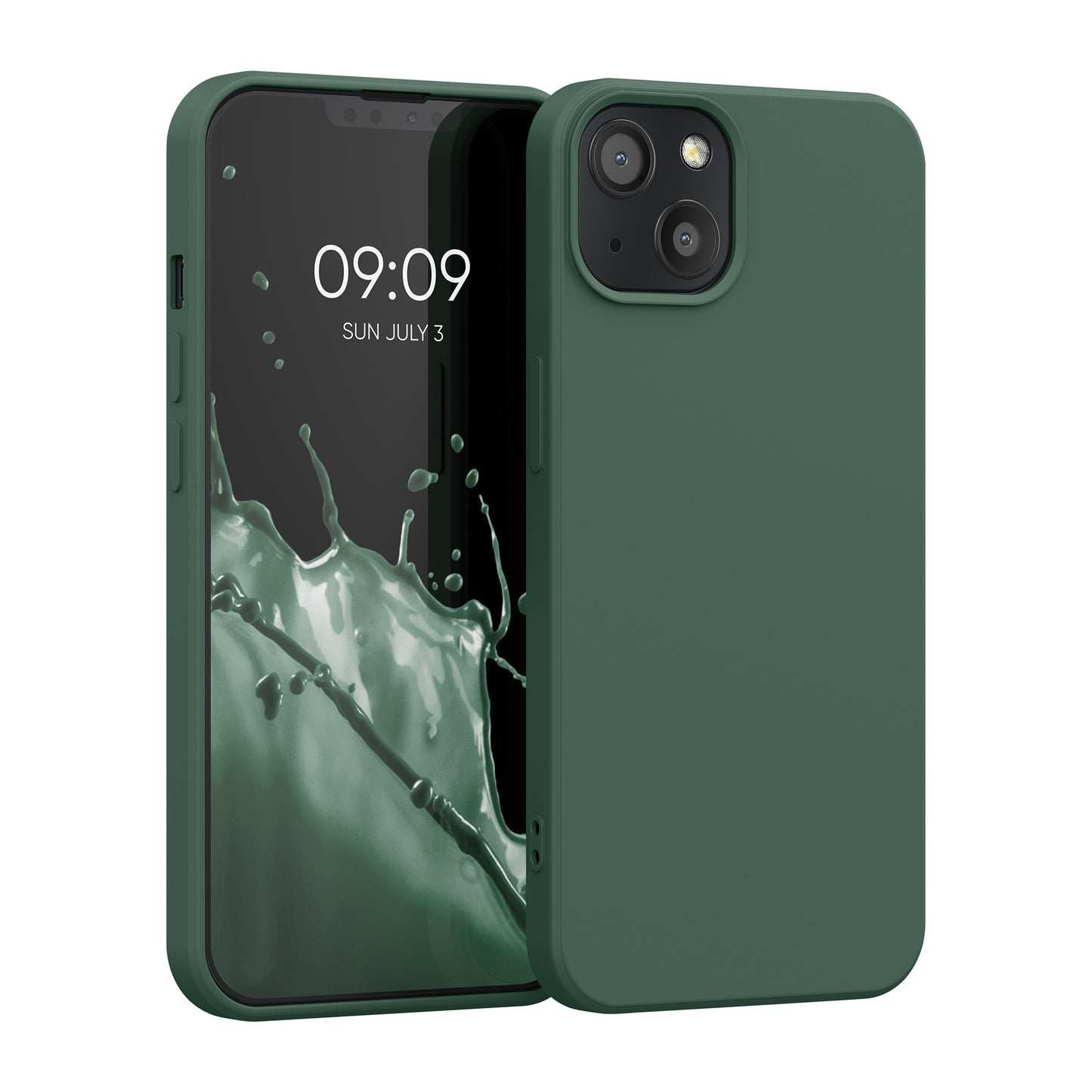 kwmobile Case Compatible with Apple iPhone 13 - Rubberized Silicone Phone Case - Protective Cover for Wireless Charging - Case