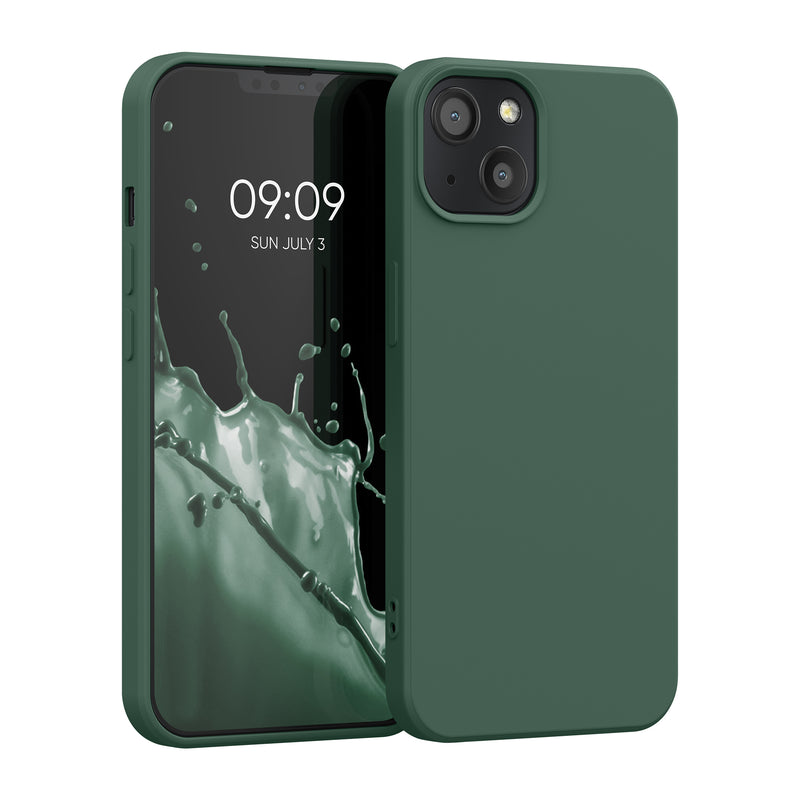 kwmobile Case Compatible with Apple iPhone 13 - Rubberized Silicone Phone Case - Protective Cover for Wireless Charging - Case