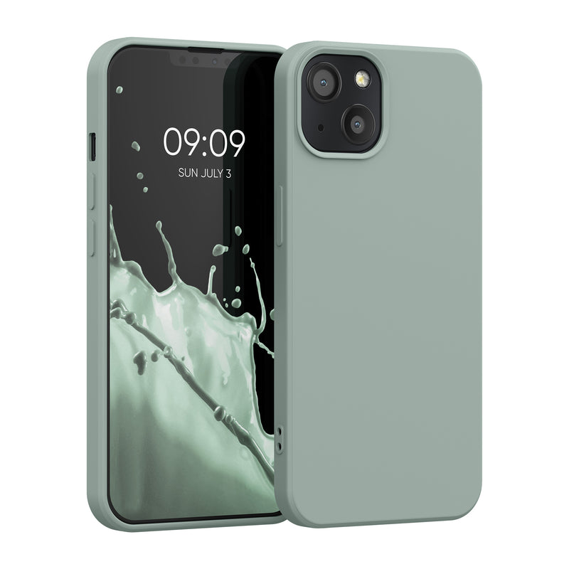 kwmobile Case Compatible with Apple iPhone 13 - Rubberized Silicone Phone Case - Protective Cover for Wireless Charging - Case
