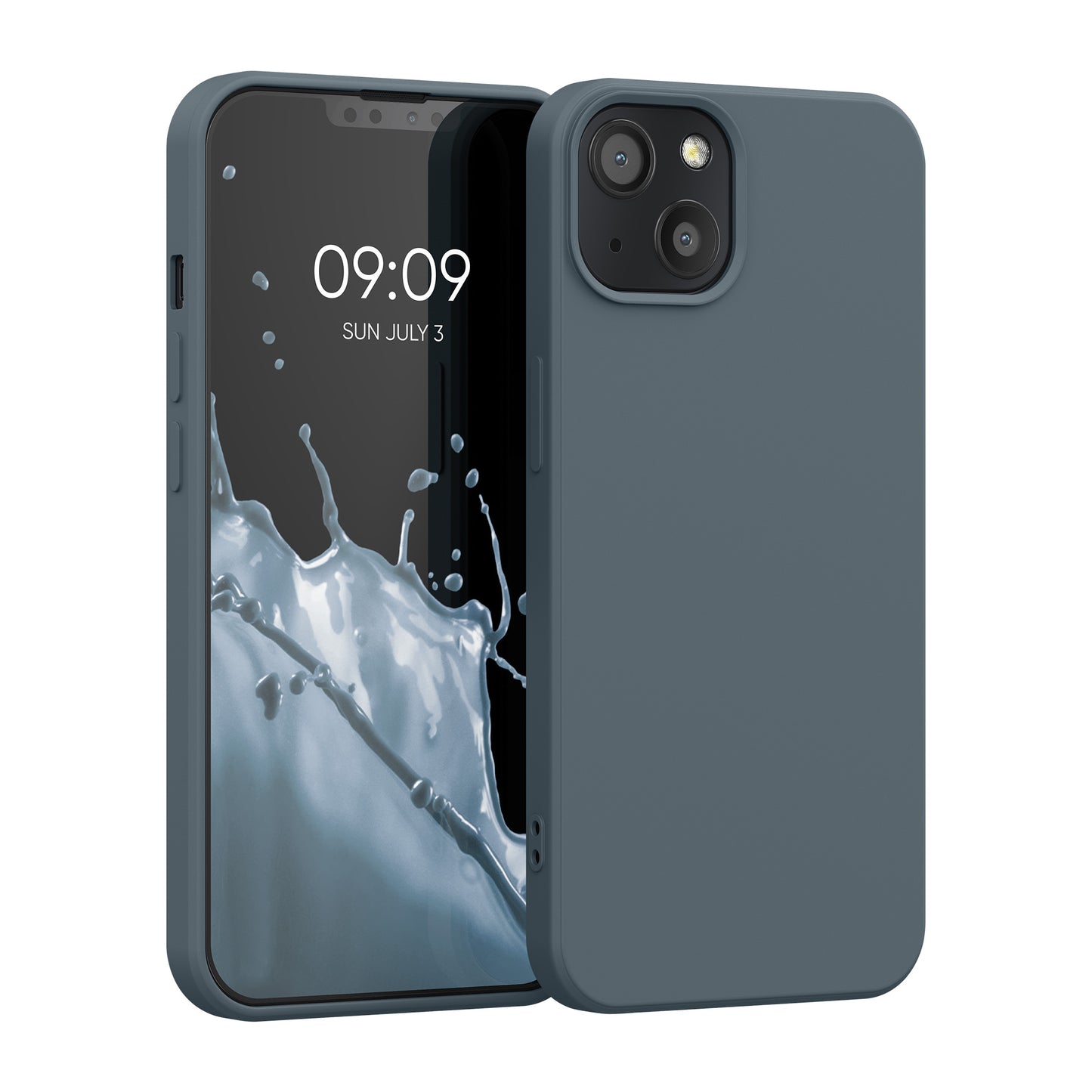 kwmobile Case Compatible with Apple iPhone 13 - Rubberized Silicone Phone Case - Protective Cover for Wireless Charging - Case