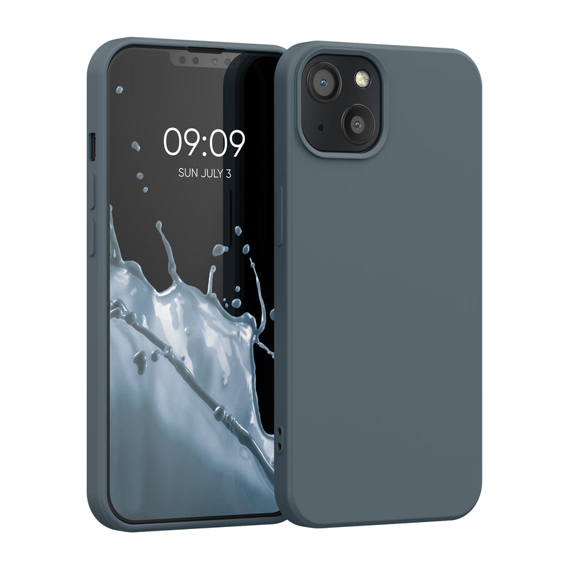 kwmobile Case Compatible with Apple iPhone 13 - Rubberized Silicone Phone Case - Protective Cover for Wireless Charging - Case