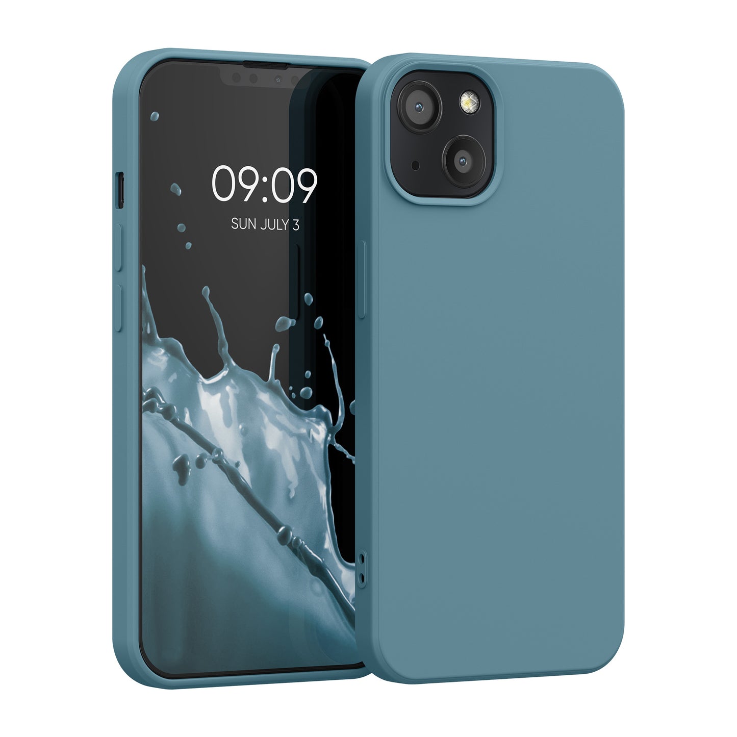 kwmobile Case Compatible with Apple iPhone 13 - Rubberized Silicone Phone Case - Protective Cover for Wireless Charging - Case