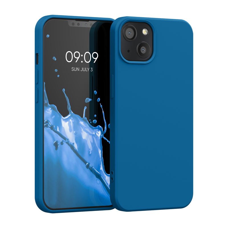 kwmobile Case Compatible with Apple iPhone 13 - Rubberized Silicone Phone Case - Protective Cover for Wireless Charging - Case