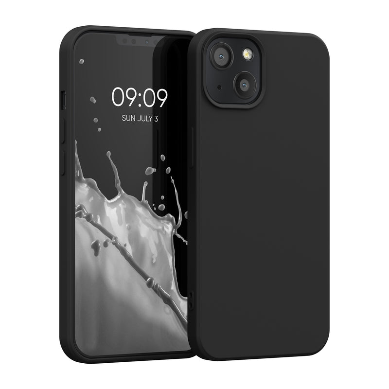 kwmobile Case Compatible with Apple iPhone 13 - Rubberized Silicone Phone Case - Protective Cover for Wireless Charging - Case