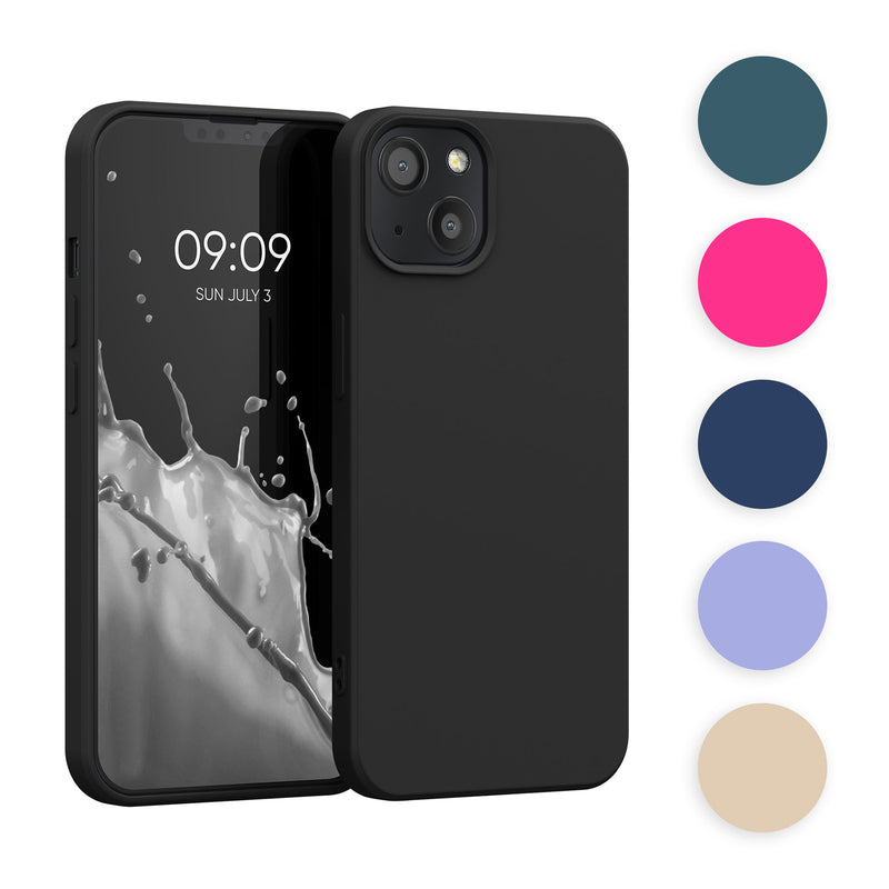kwmobile Hülle kompatibel mit Apple iPhone 13 Hülle - gummierte TPU Silikon Handyhülle - Schutzhülle für kabelloses Laden - Case in Weiß matt Weiß matt  