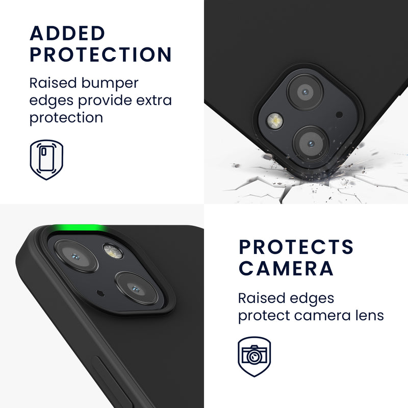 kwmobile Case Compatible with Apple iPhone 13 - Rubberized Silicone Phone Case - Protective Cover for Wireless Charging - Case