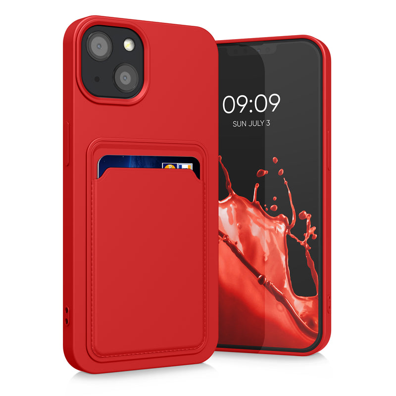 kwmobile Case Compatible with Apple iPhone 13 - Card Slot Phone Cover