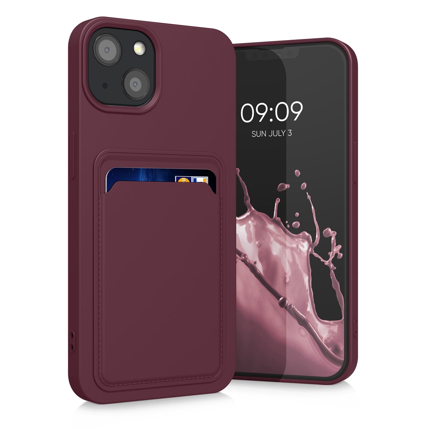kwmobile Case Compatible with Apple iPhone 13 - Card Slot Phone Cover