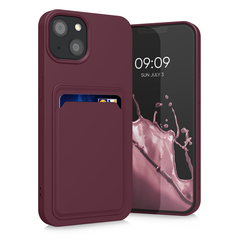 kwmobile Case Compatible with Apple iPhone 13 - Card Slot Phone Cover