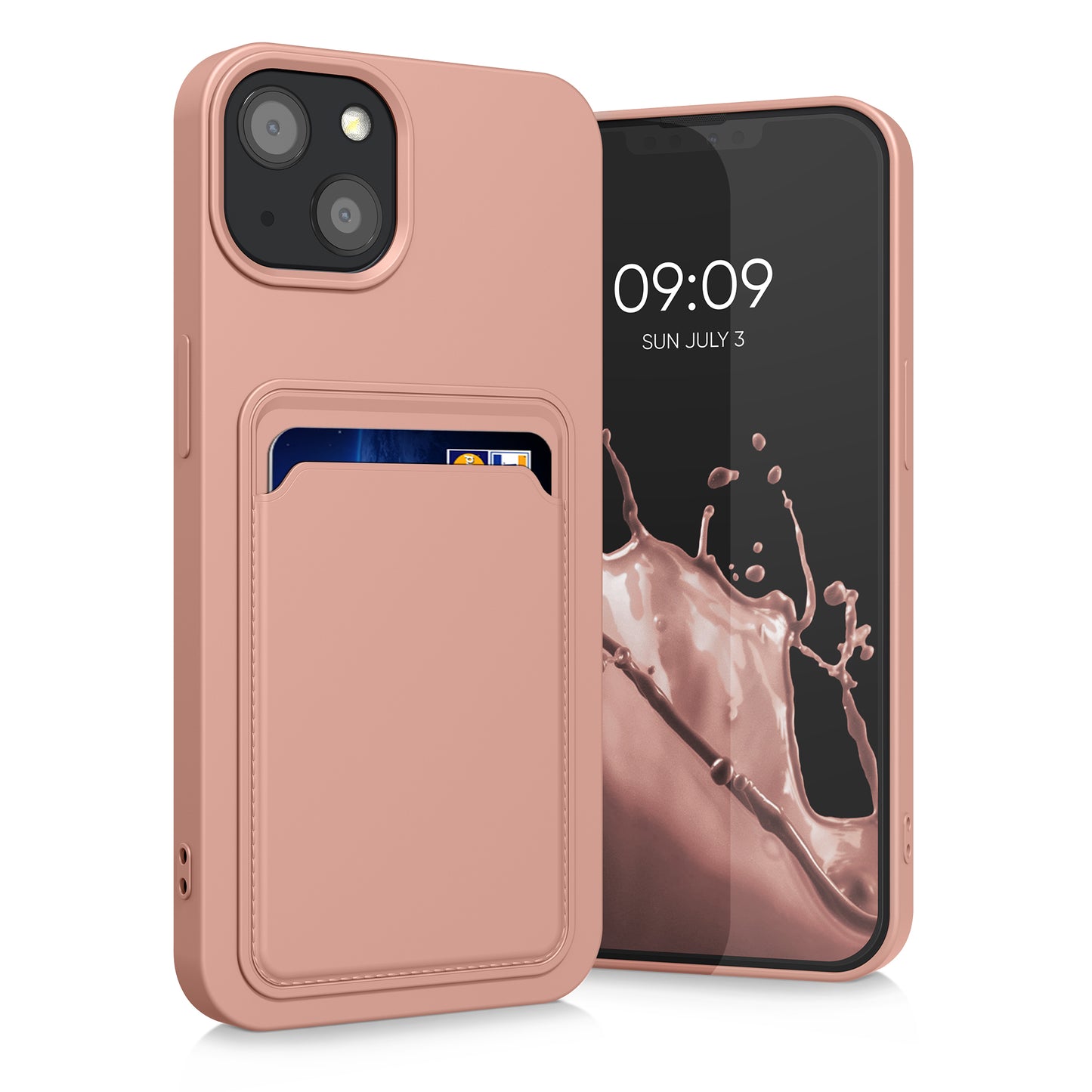 kwmobile Case Compatible with Apple iPhone 13 - Card Slot Phone Cover