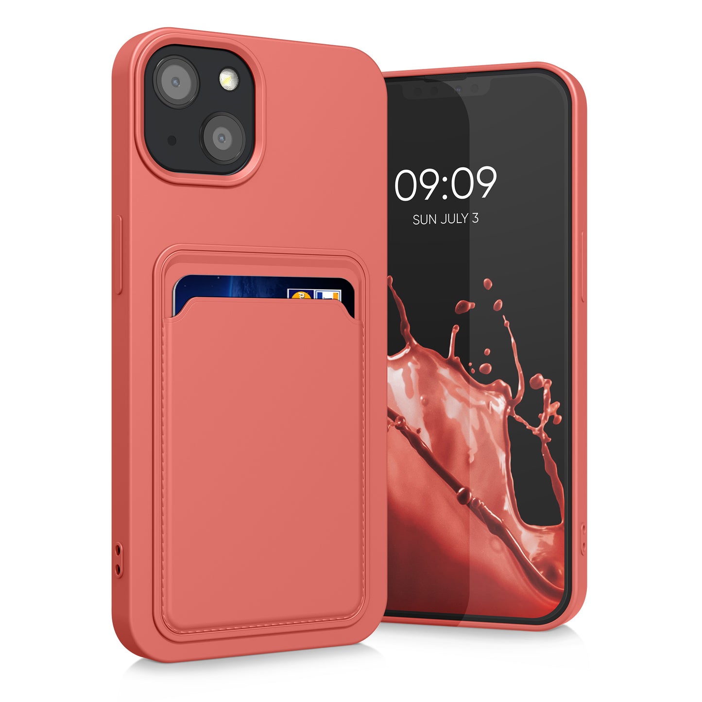 kwmobile Case Compatible with Apple iPhone 13 - Card Slot Phone Cover