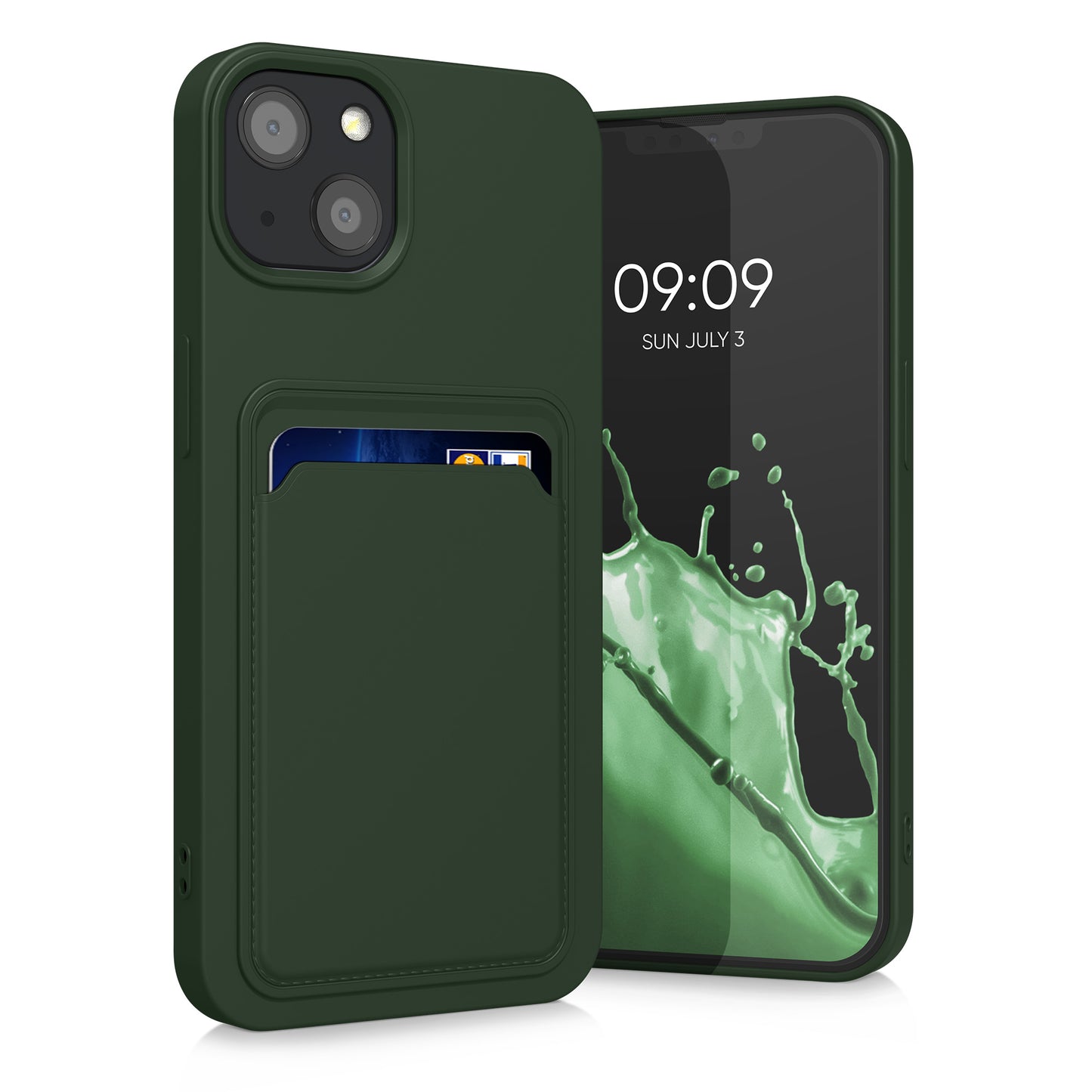 kwmobile Case Compatible with Apple iPhone 13 - Card Slot Phone Cover