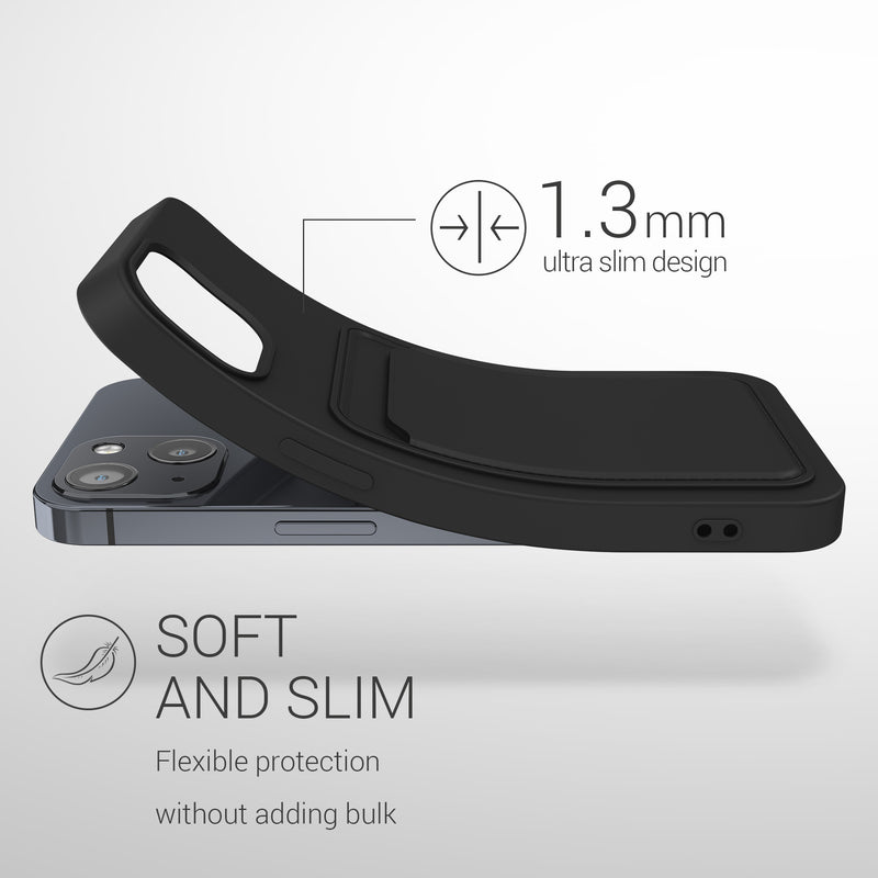kwmobile Case Compatible with Apple iPhone 13 - Card Slot Phone Cover