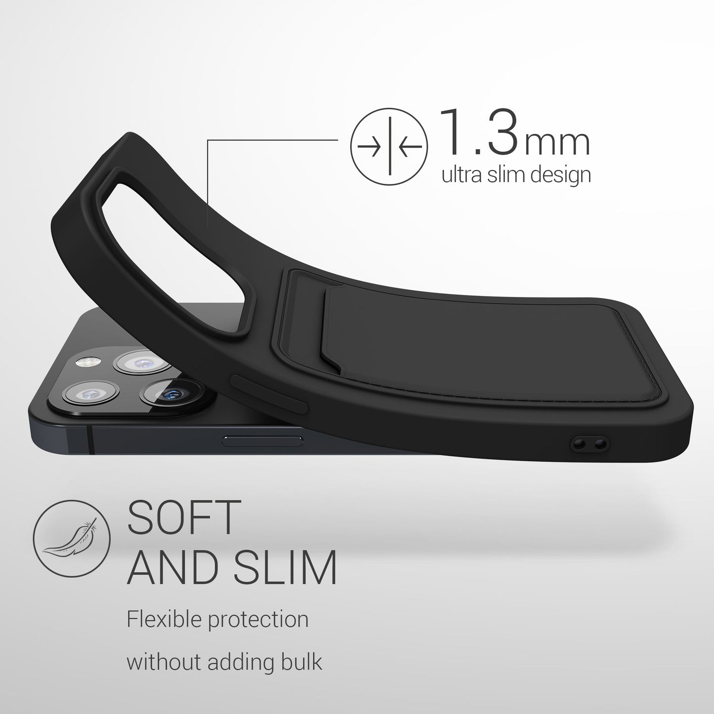 kwmobile Case Compatible with Apple iPhone 13 Pro - Phone Cover with Card Slot