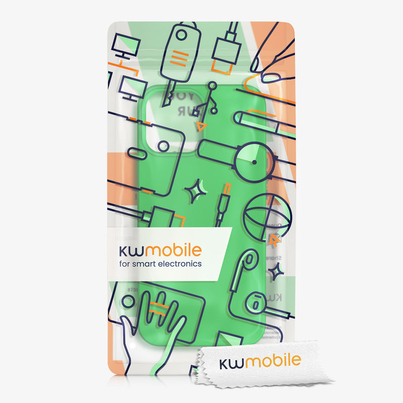 kwmobile Case Compatible with Apple iPhone 13 Pro Max - Rubberized Silicone Phone Cover - Wireless Charging Protective Case - Case