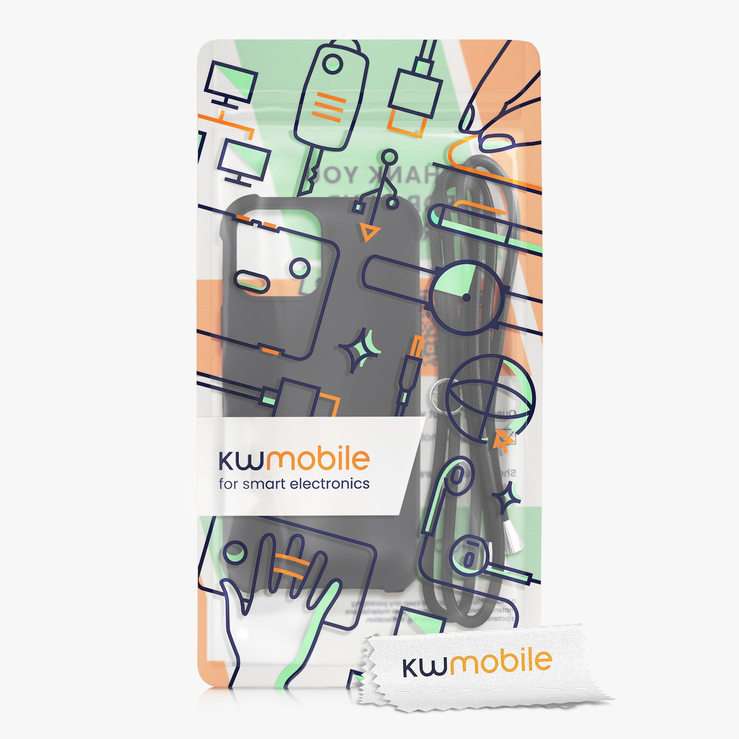 kwmobile Necklace Case compatible with Apple iPhone 13 Pro Max - Cover with Lanyard - Silicone Protective Case