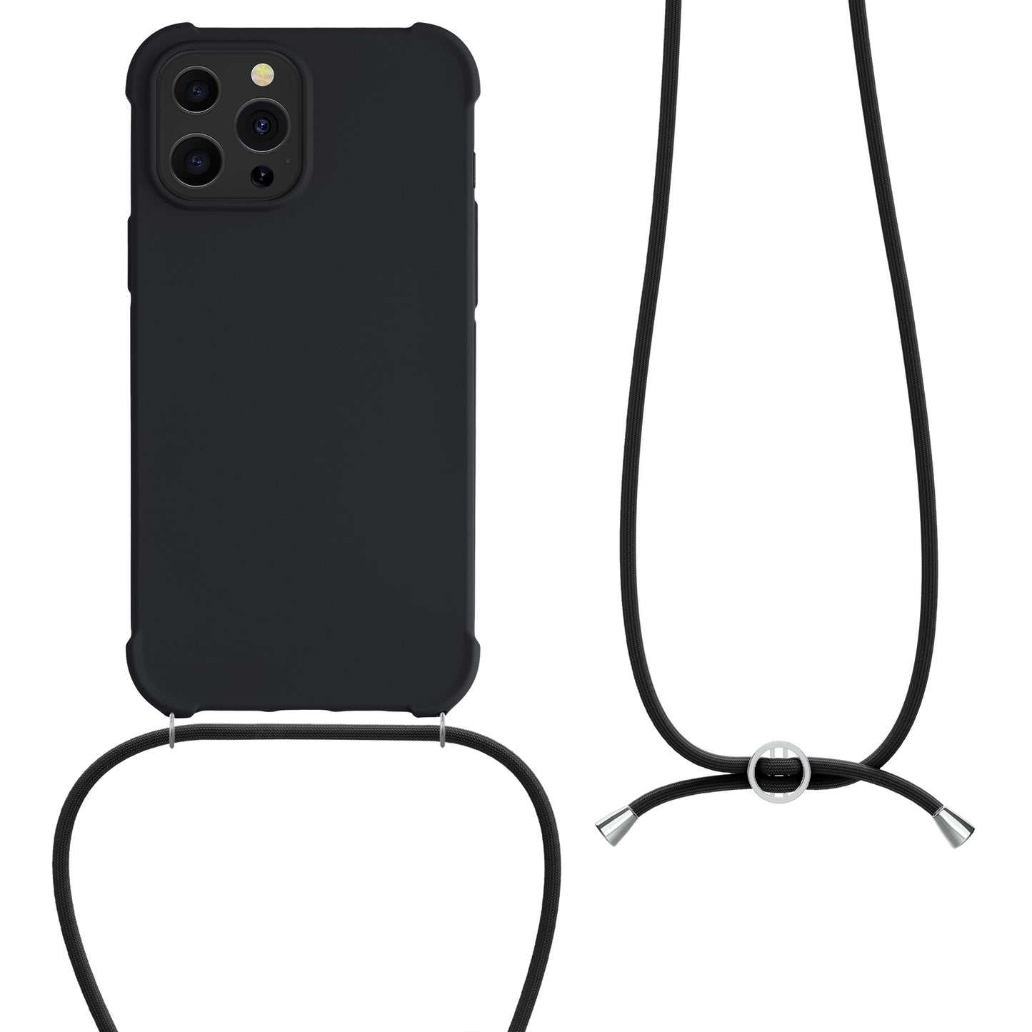 kwmobile Necklace Case compatible with Apple iPhone 13 Pro Max - Cover with Lanyard - Silicone Protective Case