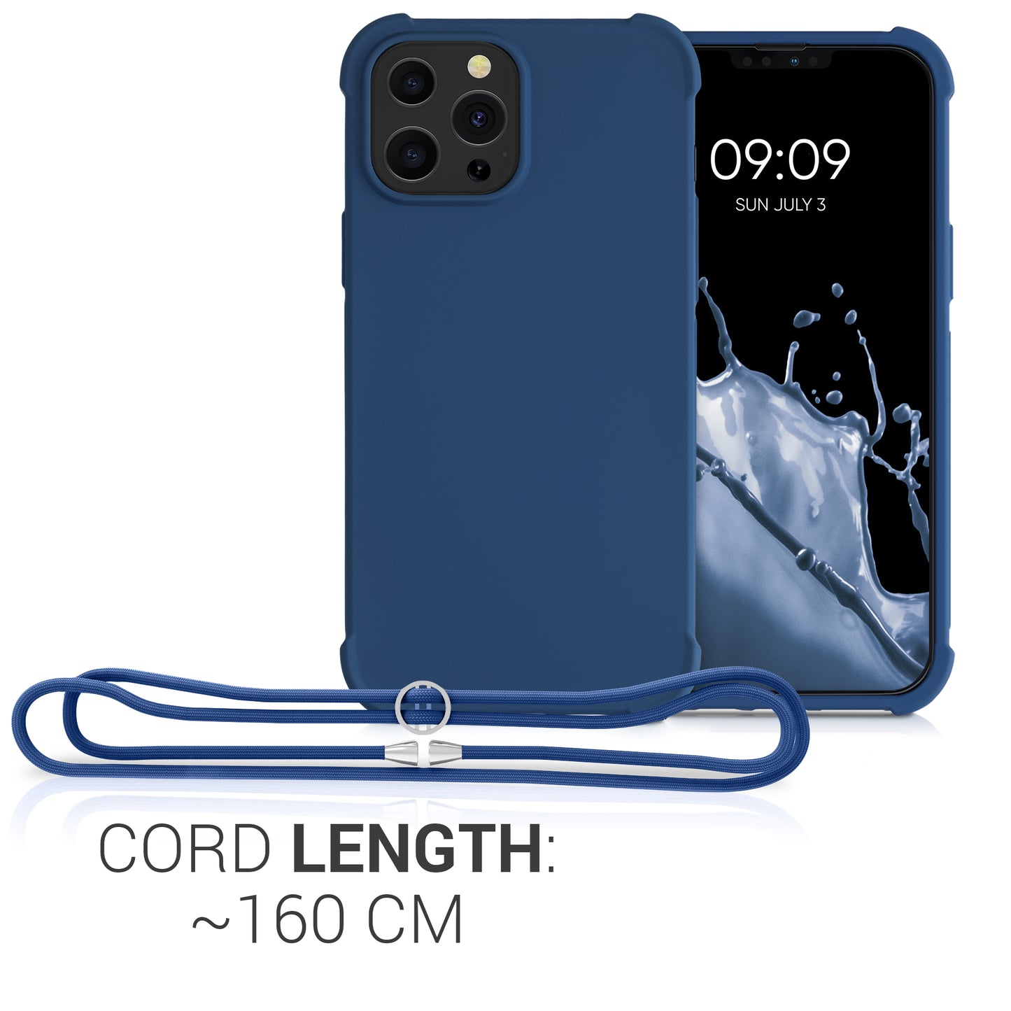 kwmobile Necklace Case compatible with Apple iPhone 13 Pro Max - Cover with Lanyard - Silicone Protective Case