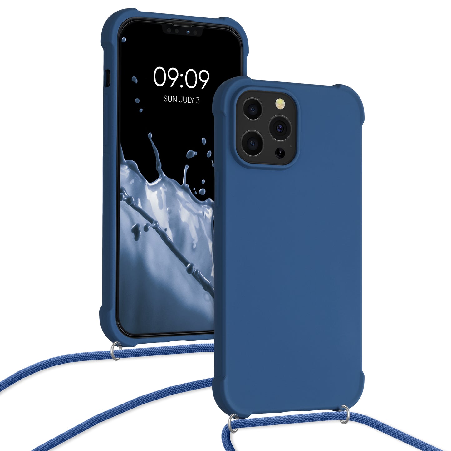 kwmobile Necklace Case compatible with Apple iPhone 13 Pro Max - Cover with Lanyard - Silicone Protective Case
