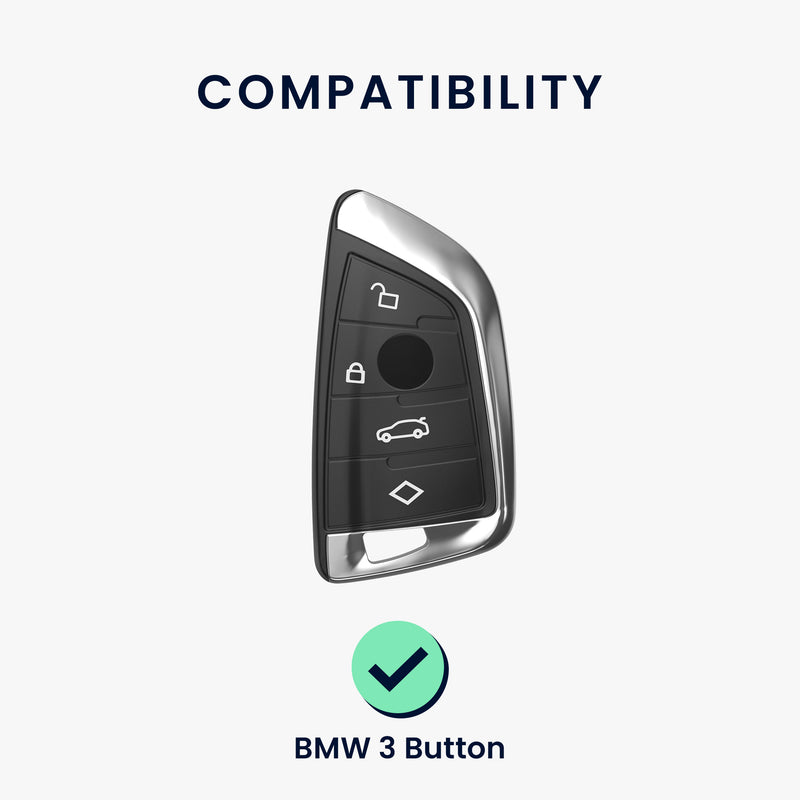 kwmobile Car Key Cover Compatible with BMW 3-Button Smart Key - Silicone Cover