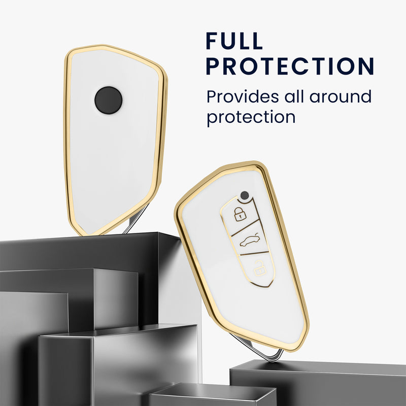 kwmobile Car Key Cover Compatible with VW Golf 8 3-Button Car Key