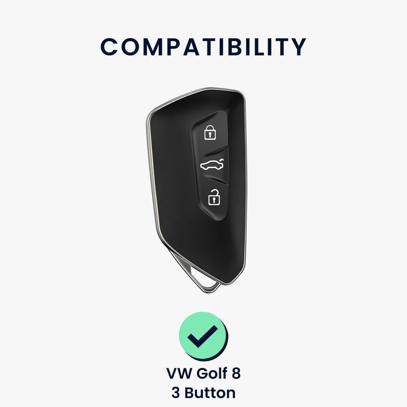 kwmobile Car Key Cover Compatible with VW Golf 8 3-Button Car Key