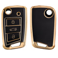 kwmobile Car Key Cover Compatible with VW Golf 7 MK7 3-Button Car Key - Silicone Key Case Cover