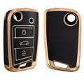 kwmobile Car Key Cover Compatible with VW Golf 7 MK7 3-Button Car Key - Silicone Key Case Cover