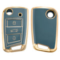 kwmobile Car Key Cover Compatible with VW Golf 7 MK7 3-Button Car Key - Silicone Key Case Cover