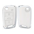kwmobile Car Key Cover Compatible with VW Golf 7 MK7 3-Button Car Key - Silicone Key Case Cover