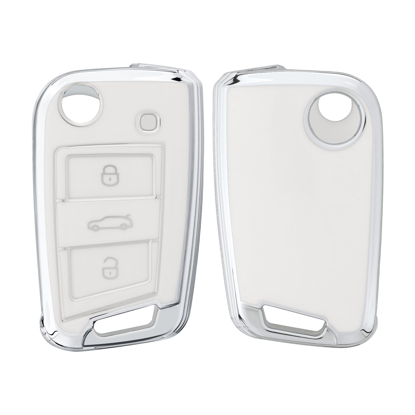 kwmobile Car Key Cover Compatible with VW Golf 7 MK7 3-Button Car Key - Silicone Key Case Cover