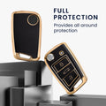 kwmobile Car Key Cover Compatible with VW Golf 7 MK7 3-Button Car Key - Silicone Key Case Cover