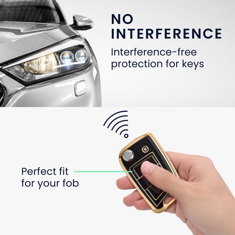 kwmobile Car Key Cover Compatible with VW Golf 7 MK7 3-Button Car Key - Silicone Key Case Cover