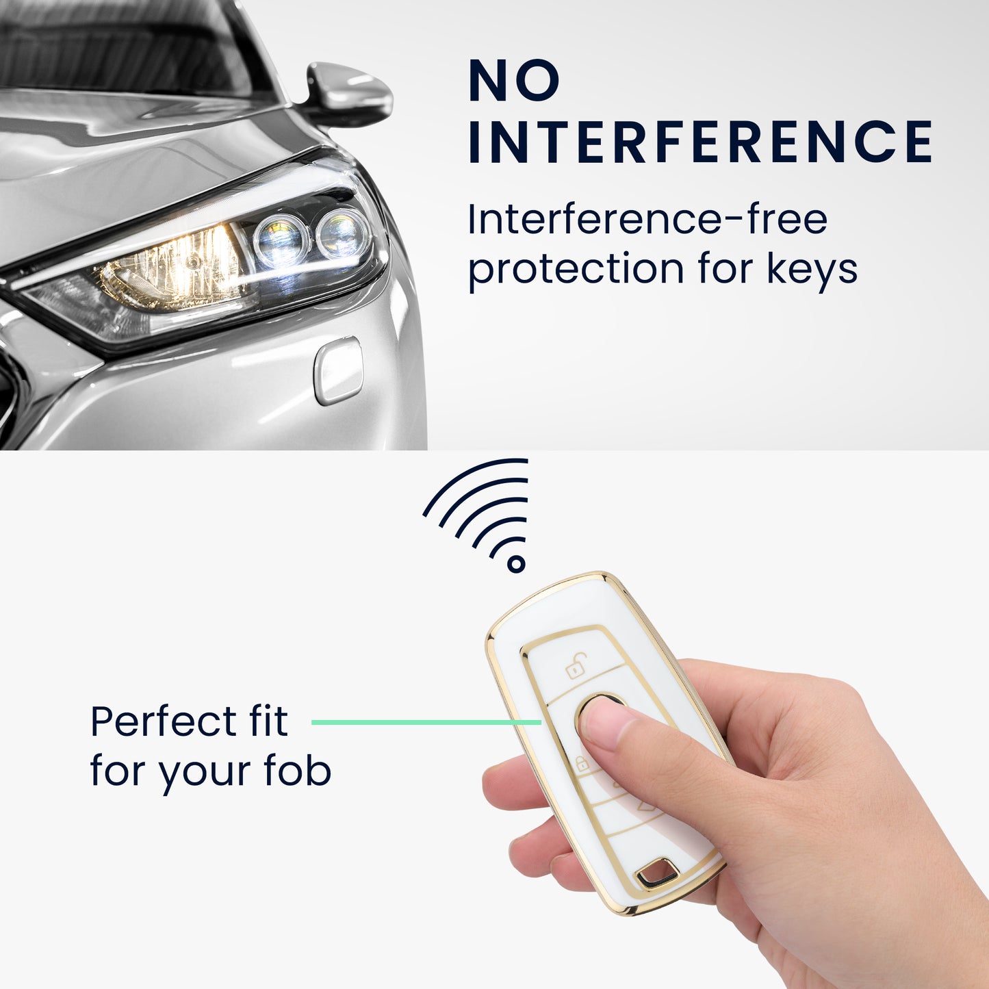 kwmobile Car Key Cover Compatible with BMW 3-Button Smart Key - Key Fob Cover