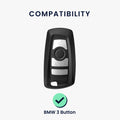 kwmobile Car Key Cover Compatible with BMW 3-Button Smart Key - Key Fob Cover