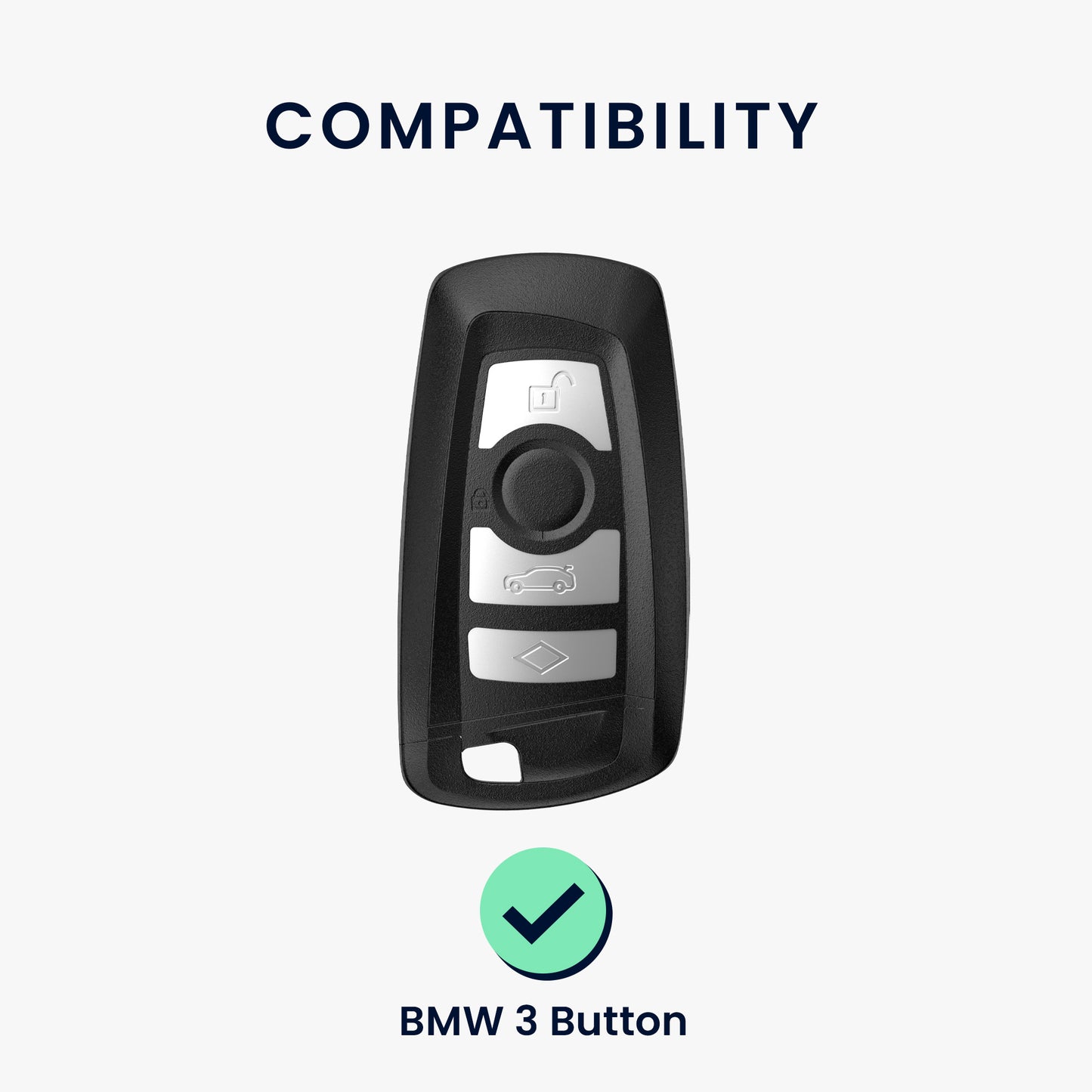 kwmobile Car Key Cover Compatible with BMW 3-Button Smart Key - Key Fob Cover