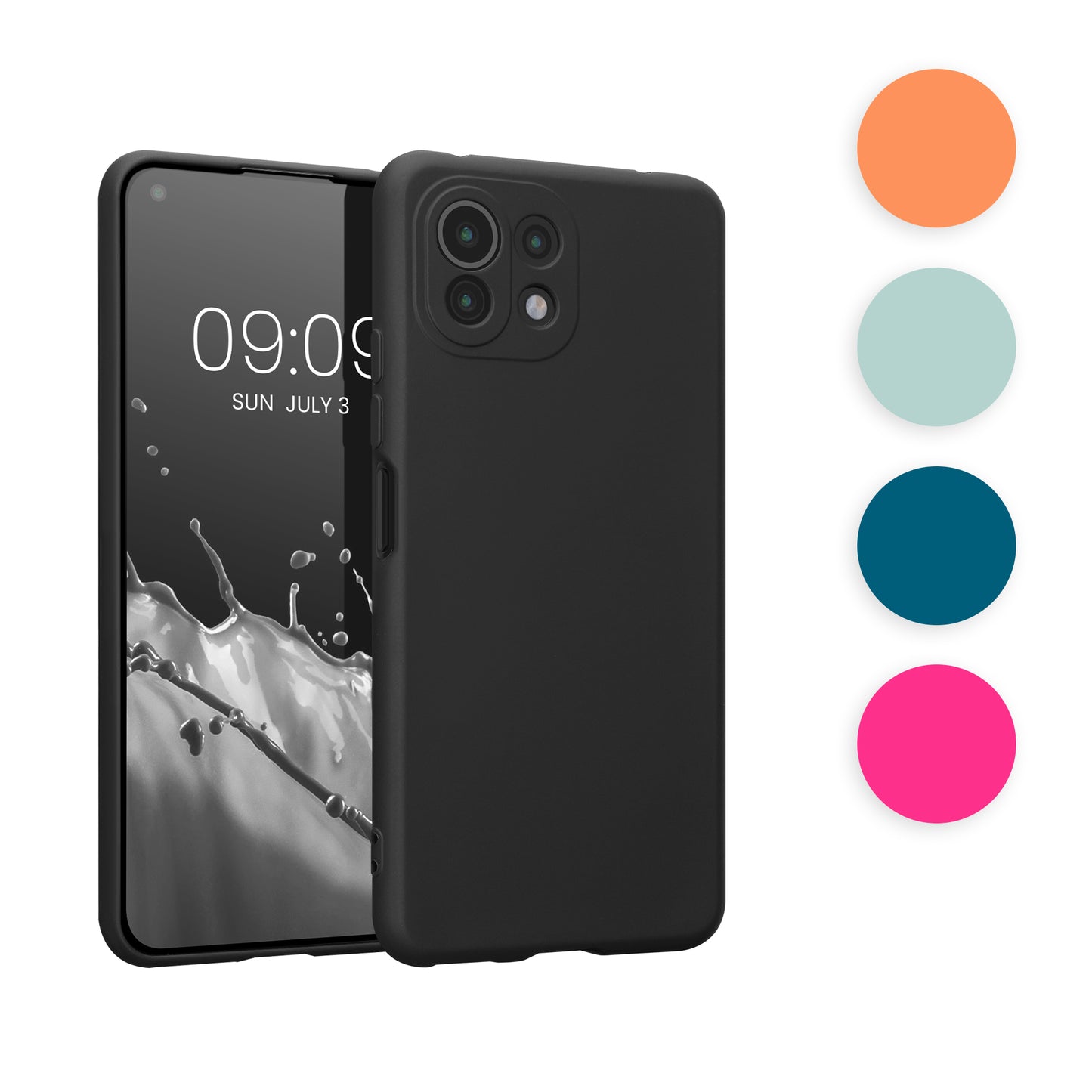 kwmobile Hülle kompatibel mit Xiaomi 11 Lite (5G) NE / Mi 11 Lite (5G) Hülle - gummierte TPU Silikon Handyhülle - Schutzhülle für kabelloses Laden - Case in Cool Mint Cool Mint  
