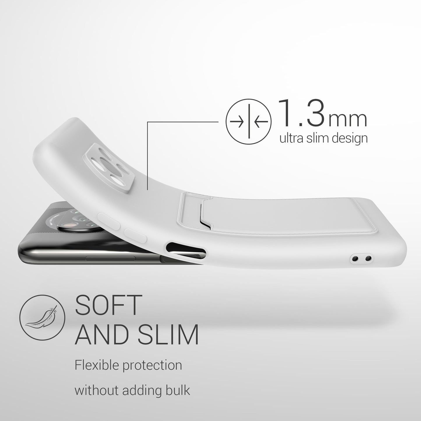 kwmobile Phone Case compatible with Xiaomi Poco X3 NFC / Poco X3 Pro Case - Cell Phone Cover with Card Slot