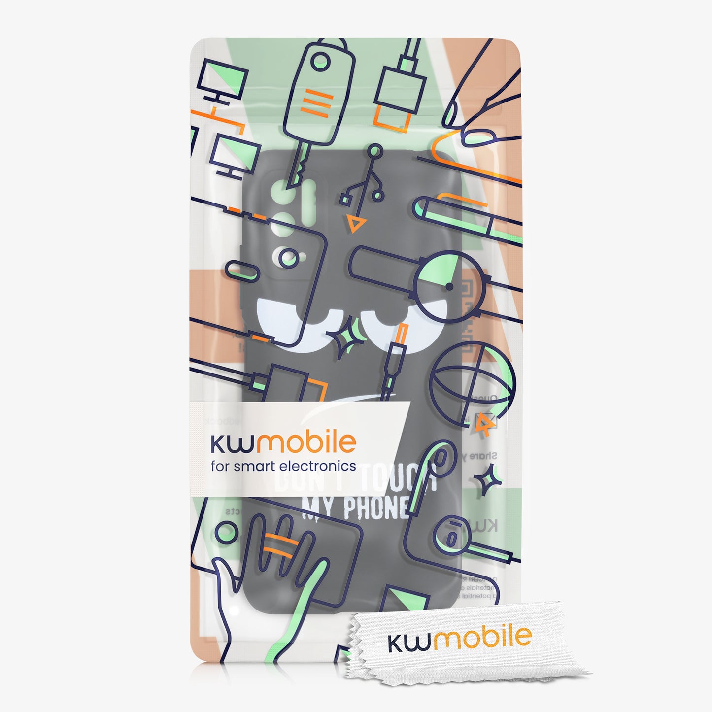 kwmobile Case Compatible with Xiaomi Redmi Note 10 5G - Silicone Phone Cover - Don't touch my Phone