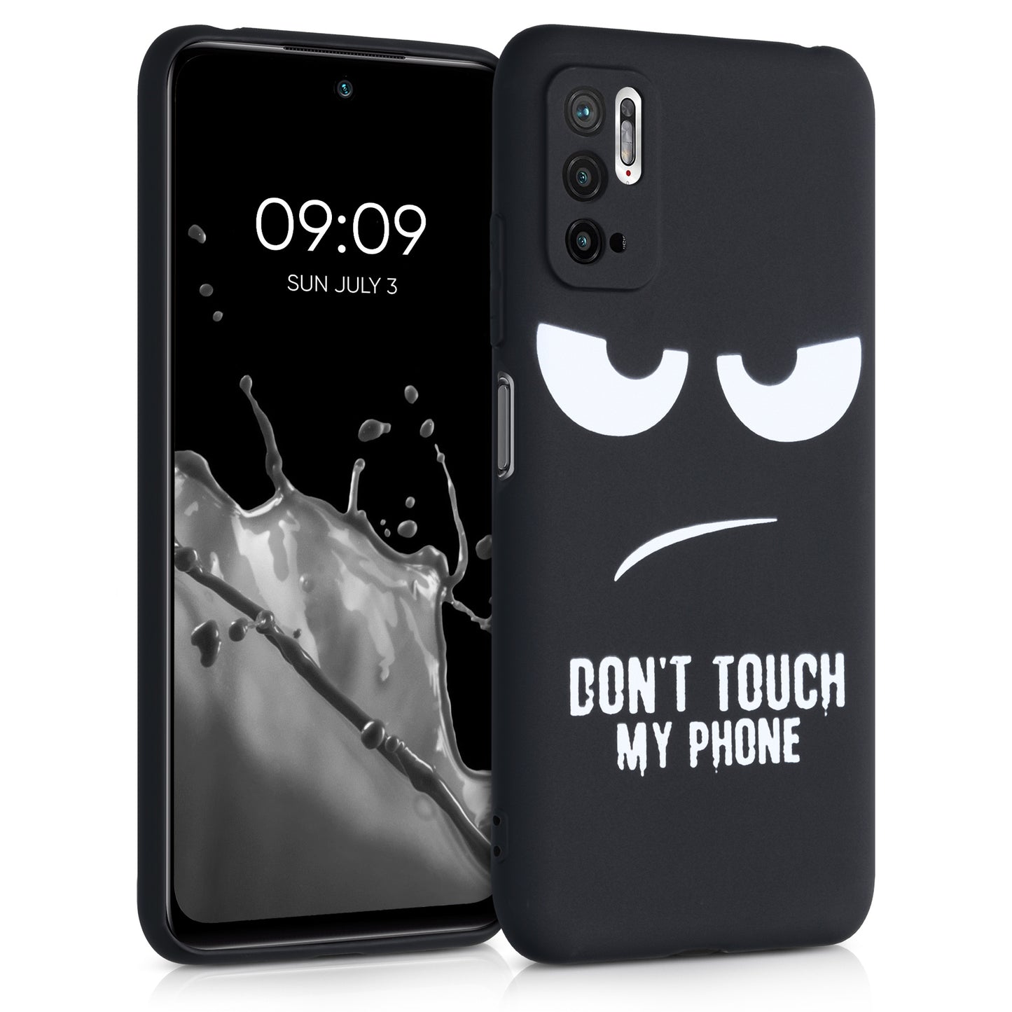 kwmobile Case Compatible with Xiaomi Redmi Note 10 5G - Silicone Phone Cover - Don't touch my Phone