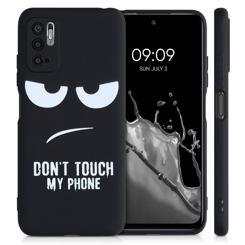 kwmobile Case Compatible with Xiaomi Redmi Note 10 5G - Silicone Phone Cover - Don't touch my Phone