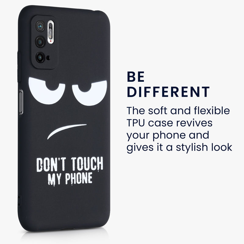 kwmobile Case Compatible with Xiaomi Redmi Note 10 5G - Silicone Phone Cover - Don't touch my Phone
