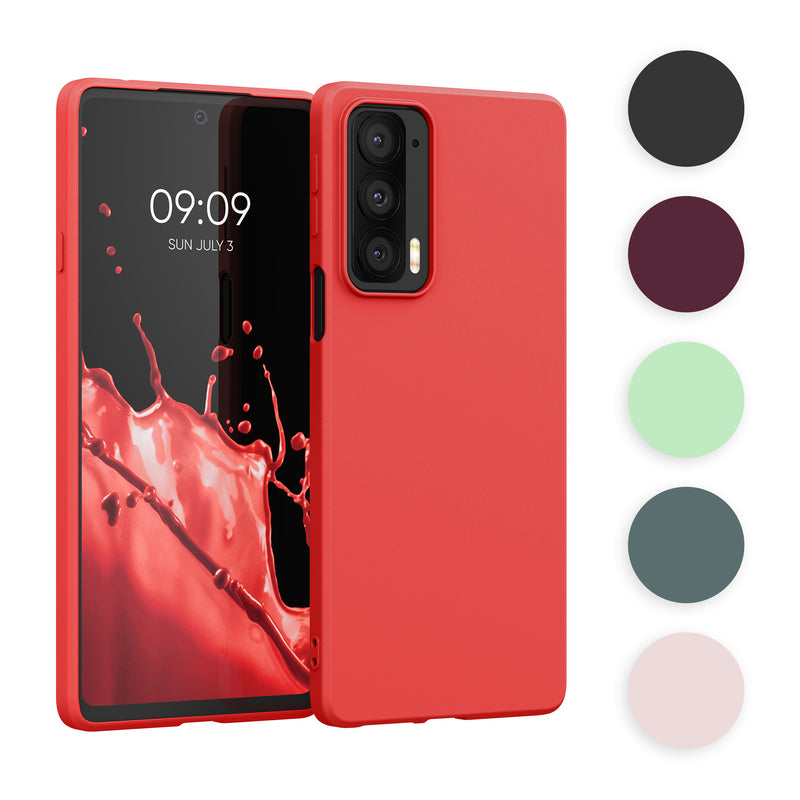 kwmobile Hülle kompatibel mit Motorola Edge 20 Hülle - weiches TPU Silikon Case - Cover geeignet für kabelloses Laden - Schwarz matt Schwarz matt  