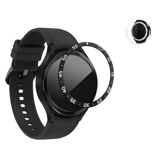 kwmobile Schutzring kompatibel mit Samsung Galaxy Watch 4 Classic (46mm) Fitnesstracker - Bezel Ring Lünette in Schwarz Silber Schwarz  [dsg01]
