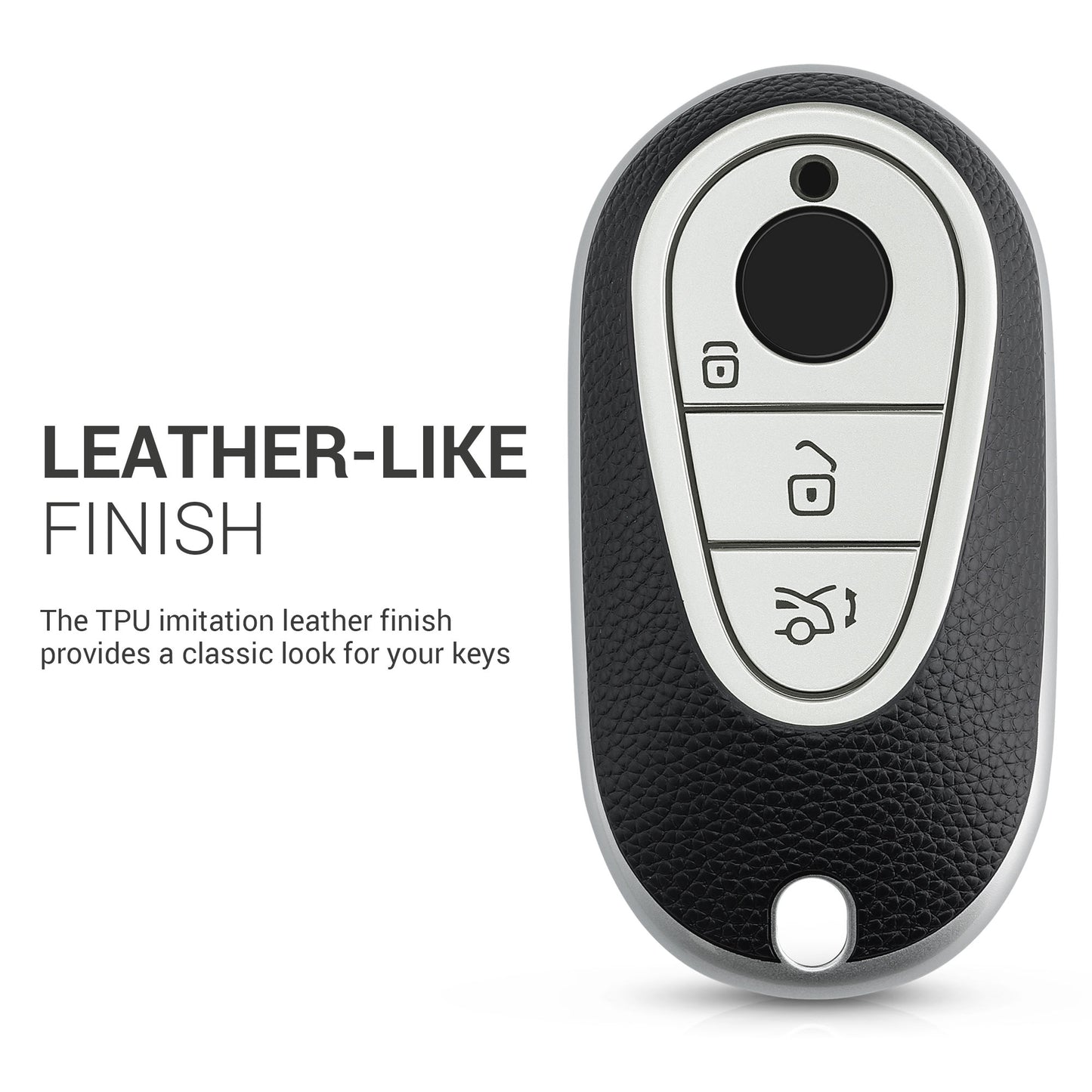 kwmobile Car Key Case Compatible with Mercedes Benz 3-Button Smart Car Key