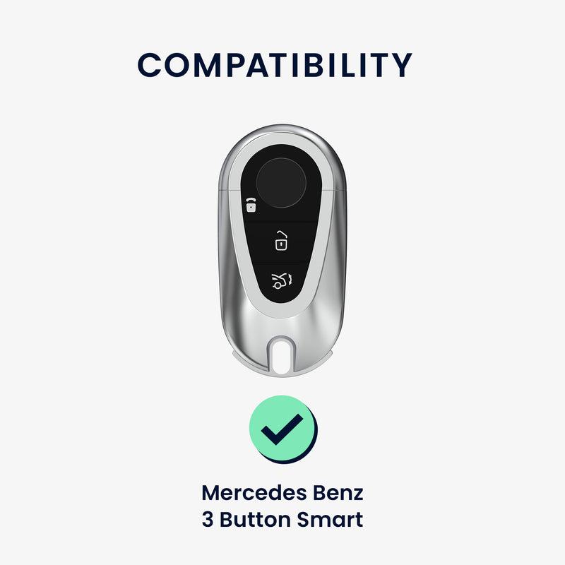 kwmobile Car Key Case Compatible with Mercedes Benz 3-Button Smart Car Key